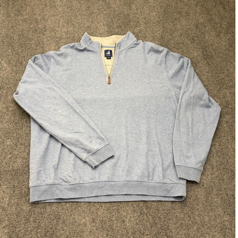 Johnnie-O Sully Quarter Zip Pullover Laguna Blue JMKO1460 Mens Long Sleeve  XL
